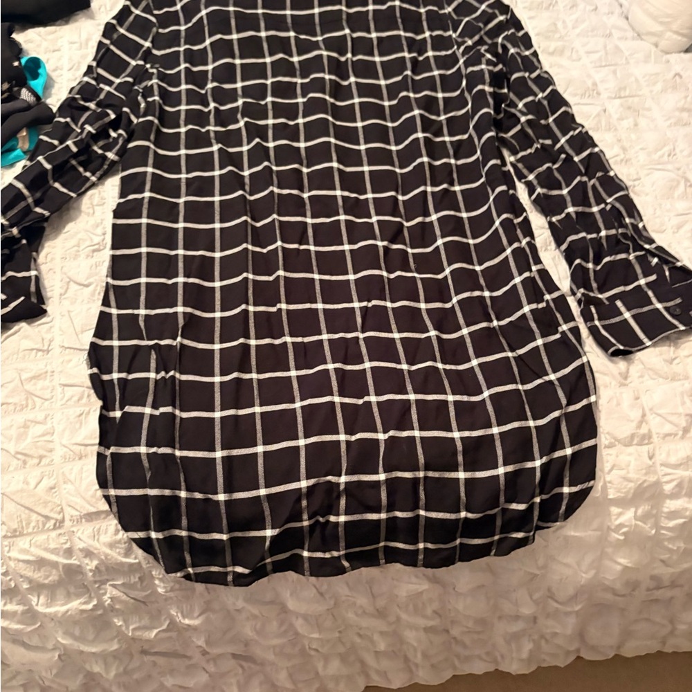 Black and White Checkered Blouse